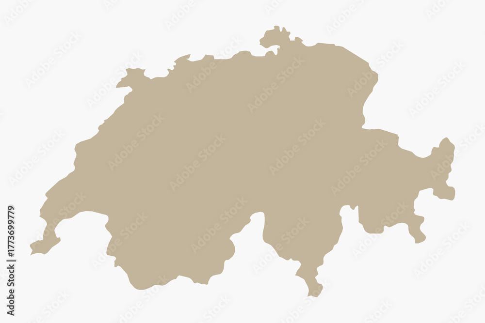 Fototapeta premium Vector graphic artwork suitable for print and web containing flat detailed map of SWITZERLAND