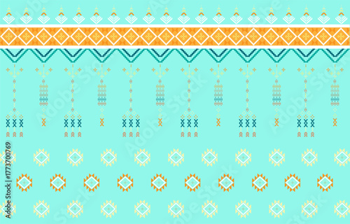 Ethnic geometric pattern,motif pattern,tribal pattern,boho pattern,Aztec,ikat styles texture.Design for carpet,textile,clothing,wrapping,Batik,fabric,vector,illustration,embroidery style,Cross Stitch.
