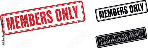 Members only stamp vector graphic exclusive access sign design