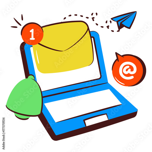 A unique design icon of incoming mail