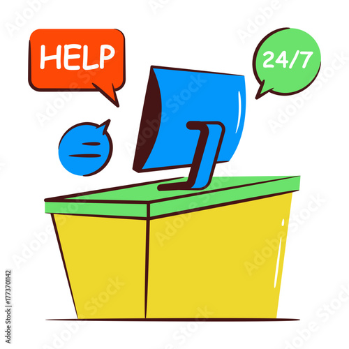 Modern design icon of help desk
