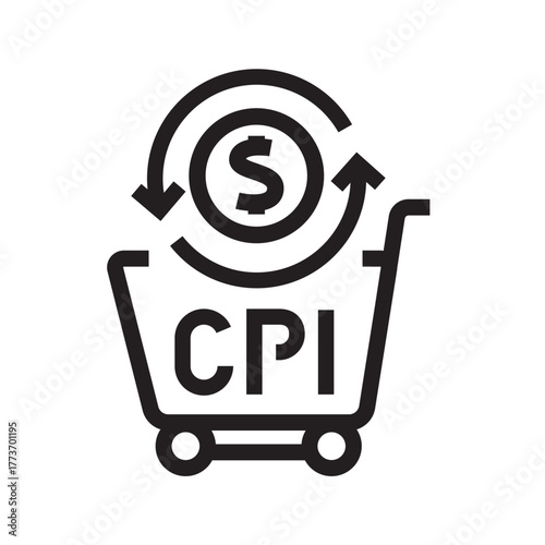 cpi black line icon for digital and print projects.