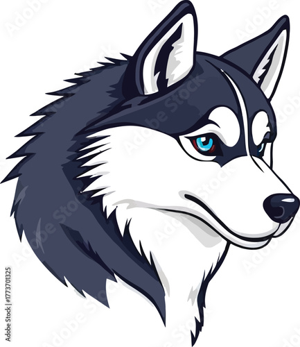 Cute cartoon a illustrator vector Siberian Husky