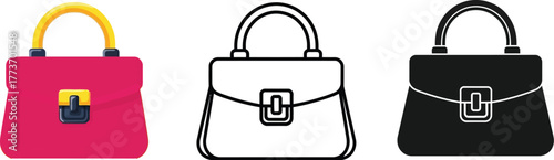 Handbag purse vector illustration fashion accessory design