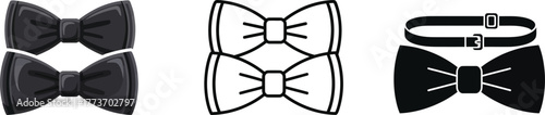 Bow tie vector set formal wear fashion accessory black and white