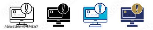 Online Banking Alert  Icon Set Multiple Style Collection