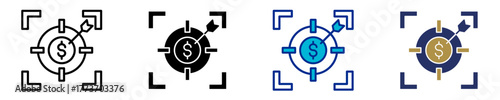 Financial Targeting  Icon Set Multiple Style Collection