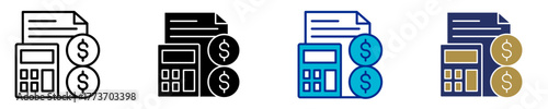 Financial Report  Icon Set Multiple Style Collection