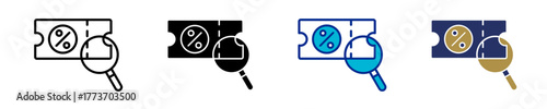 Discount Analysis  Icon Set Multiple Style Collection