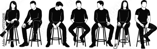 Silhouettes of Diverse Business People Walking Forward, Representing Modern Professional Life, Corporate Movement, Progress, Teamwork, and Urban Commuting Crowd, Isolated White Background.