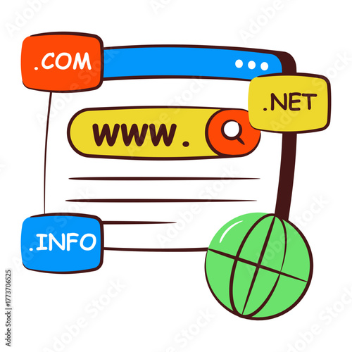 An icon design of web domains