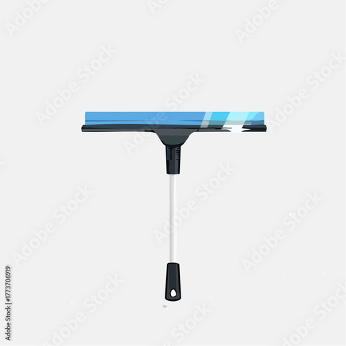 Cleaning Companion: A clean, sleek window squeegee against a muted background, embodying modern simplicity and efficiency.