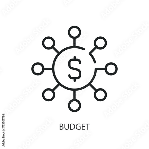 Budget thin line icons. Original vector illustration.