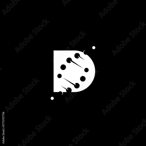 Abstract DNA logo, Simple D letter design
