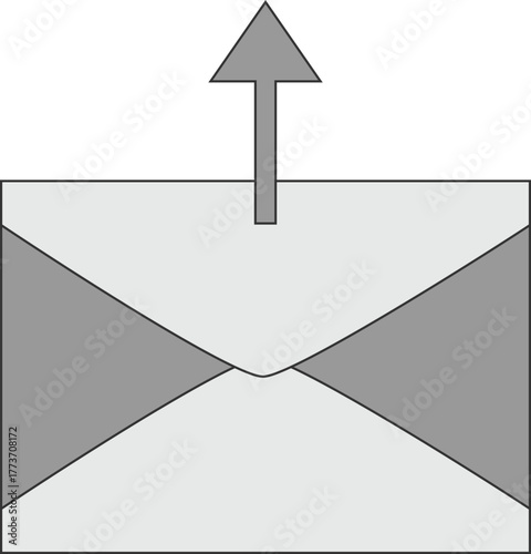 Outgoing Mail Envelope – Abstract Envelope with Upward Arrow