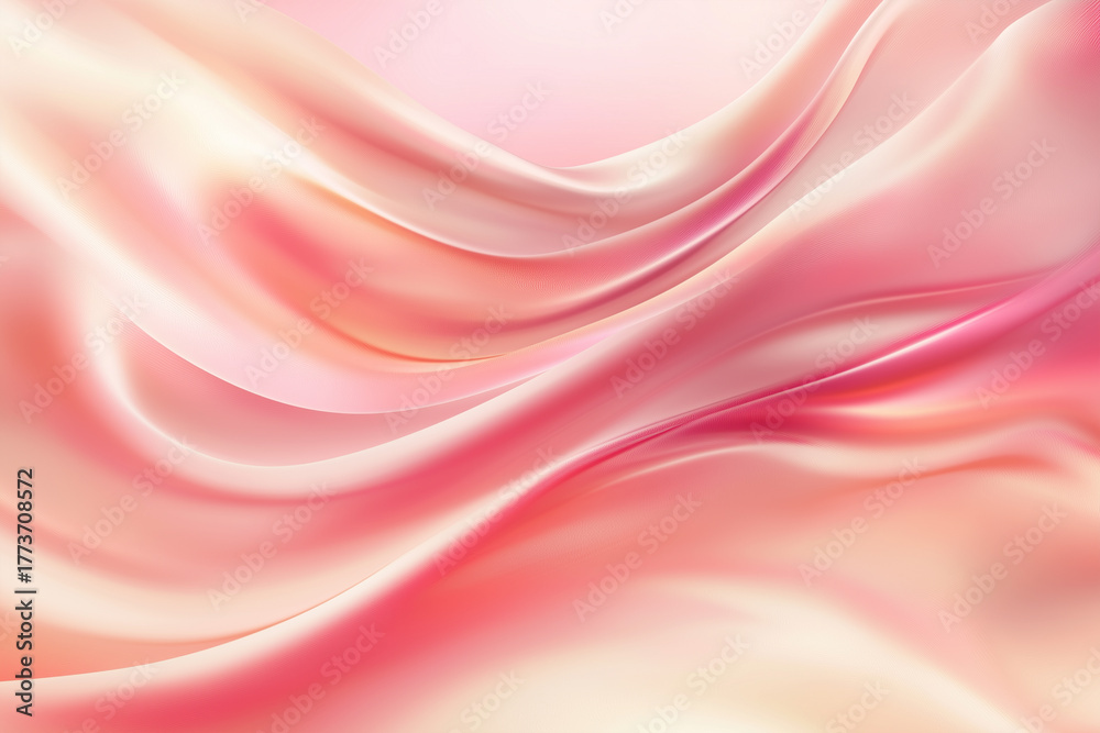 Obraz premium Pink Fabric with Wave Pattern – Elegant Soft Textile for Fashion and Interior Design