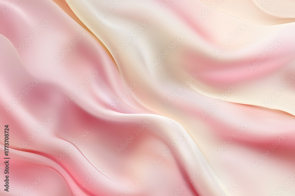 Fototapeta premium Pink Fabric with Wave Pattern – Elegant Soft Textile for Fashion and Interior Design