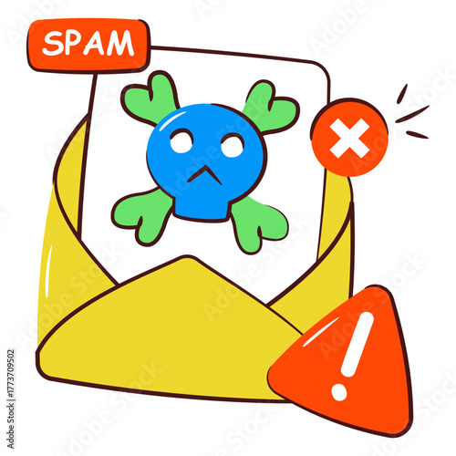 Unique design icon of mail hacking