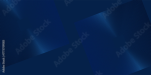 Abstract blue background with glowing geometric lines. Modern blue gradient square shape design. Futuristic technology concept. Suit for brochure, corporate, website, poster, banner, cover modern