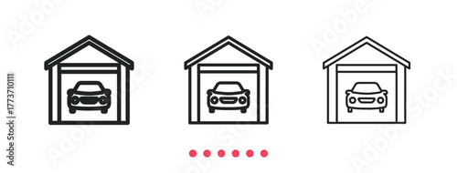 Garage icon. Thin line icon vector