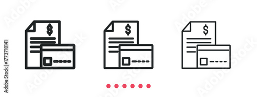 Credit report icon. Thin line icon vector