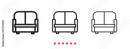 Living room icon. Thin line icon vector