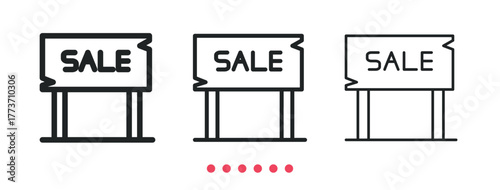 Sale icon. Thin line icon vector