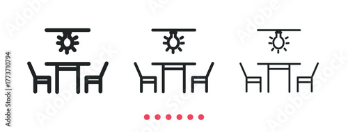 Dinning room icon. Thin line icon vector