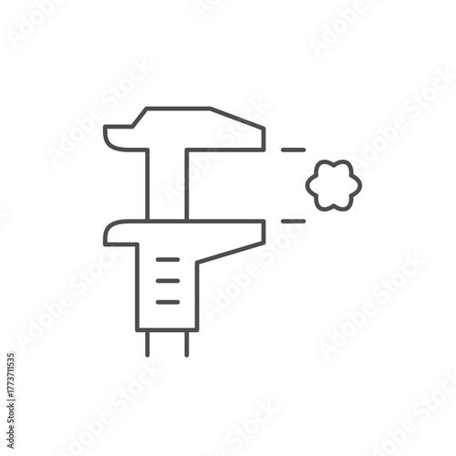 Particle size line outline icon