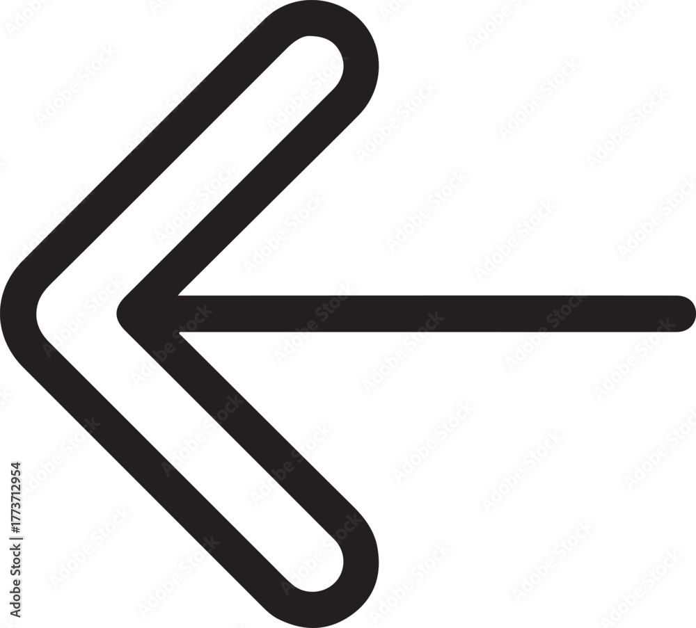 Obraz premium Left arrow vector icon outline design for user interface web navigation and previous page symbol