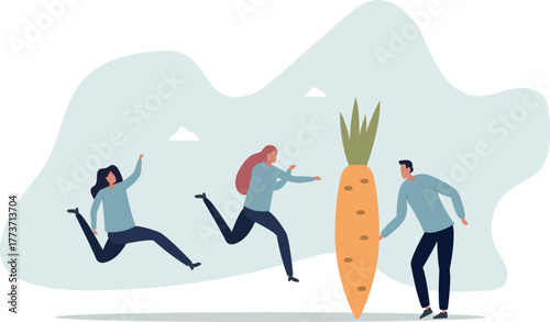 Incentive, reward or bonus to motivate employee on hard working to reach success, company benefit, job promotion or employee program concept.life and employment of people.