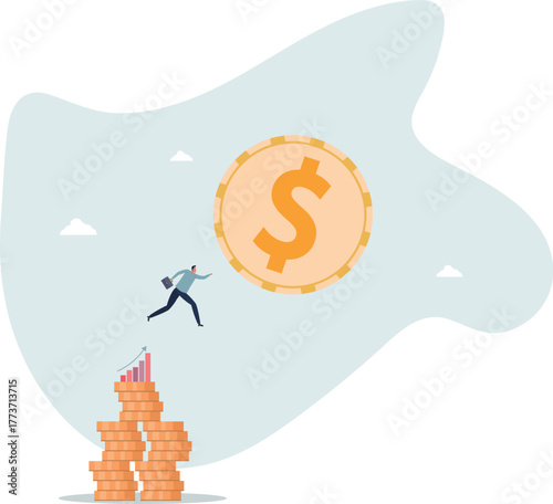 Success investing, growing wealth or being rich from pension or mutual fund, stock market return, money or financial success concept.life and employment of people.