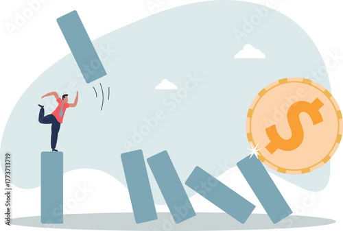 Stop loss or effort to avoid market crash or banking collapse, economic recession, problem prevention, help or rescue concept.life and employment of people.