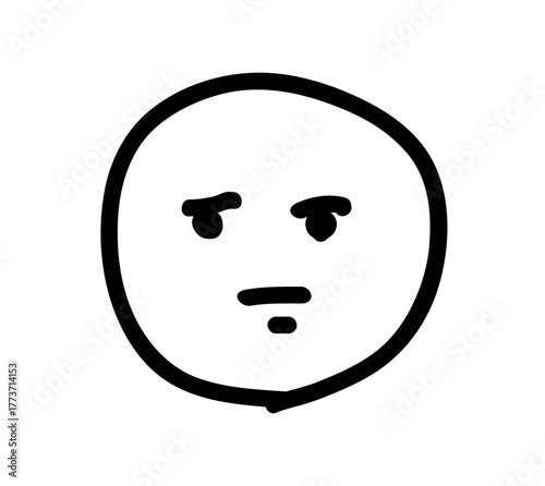 Cute hand-drawn illustrations. Doodles. Not feeling well. No. Not good at it. Doubt.EMOJI. Face symbols. Emoticons.
