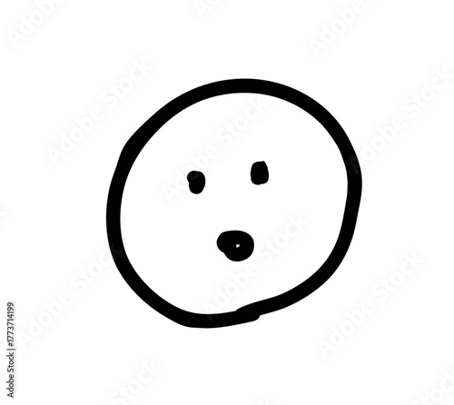 Cute hand-drawn illustrations. Doodles. Surprised. Stunned. Realize. Bystander. EMOJI. Face symbols. Emoticons.