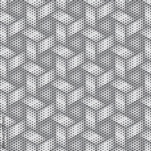mosaic pattern made from hexagonal honeycomb shape, black and white vector illustration