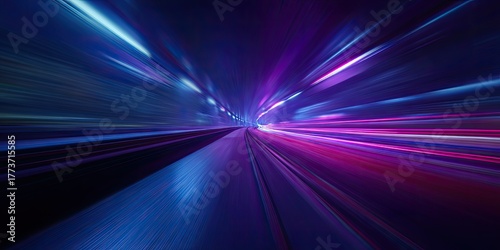 Abstract vibrant night tunnel