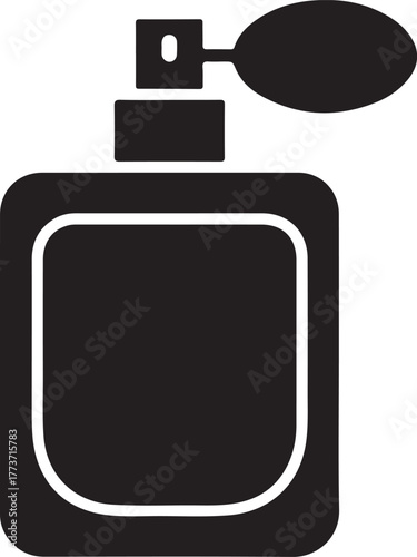 Perfume bottle vector icon with a classic atomizer design representing fragrance and beauty
