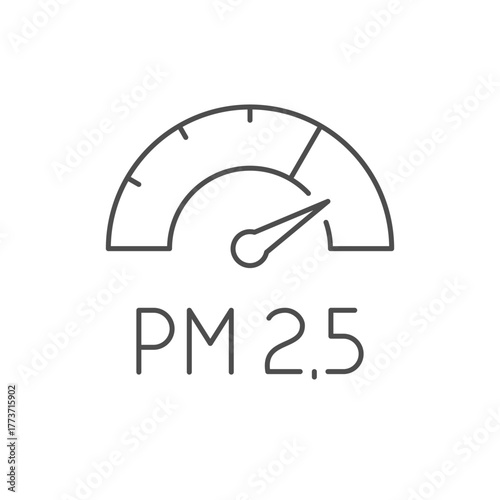 PM 2.5 pollution level line icon