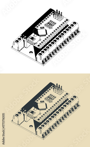 Arduino nano IO shield with the Arduino nano board