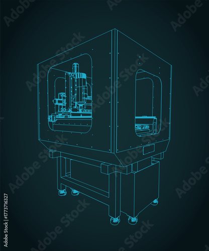 CNC milling machine blueprint