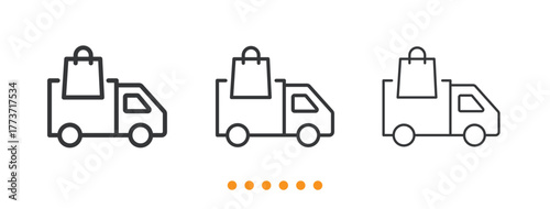 Delivery Truck icon. Thin line icon vector