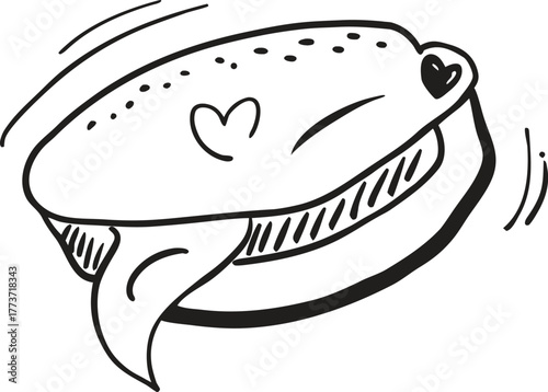 Isolated hand drawn tambourine percussion instrument sketch icon for music and entertainment themes isolated on transparent background