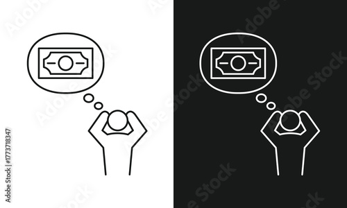 Financial Stress and Money Worries Icon with an Anxious Person Holding Their Head While Thinking About Bills and Debt.