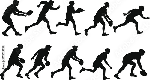 Dynamic silhouettes of athletes playing padel tennis, ideal for sports graphics, fitness promotions, & active lifestyle brands looking for energy