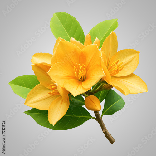 yellow flower isolated on white