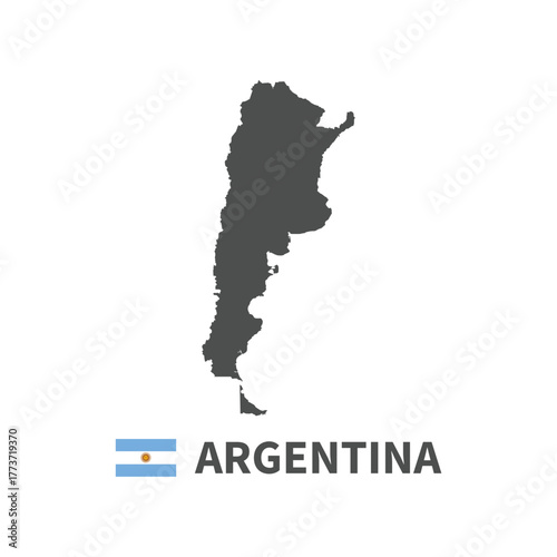 Argentina map flag illustration on white background

