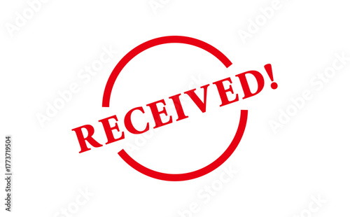 RECEIVED! - Red Rubber Stamp with text RECEIVED!
