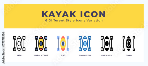 Kayak set of simple icons great for web. app. presentation and more.