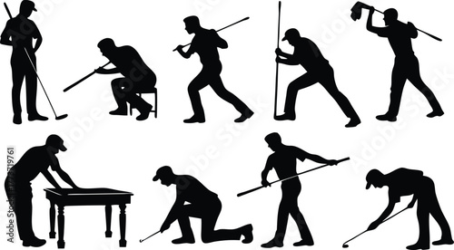 Dynamic silhouettes capture diverse manual labor and construction tasks, showcasing strength and industry in action, perfect for powerful visual storytelling.